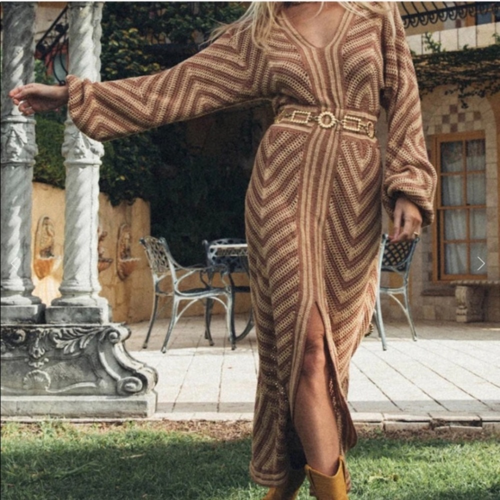 Chasing Unicorns House of the rising sun crochet maxi dress